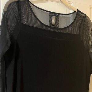 Sympli Black Sheer Sleeve Blouse